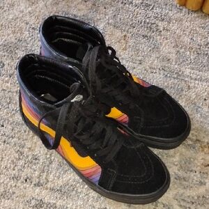 Vans Black and Blue High-Top Sneakers